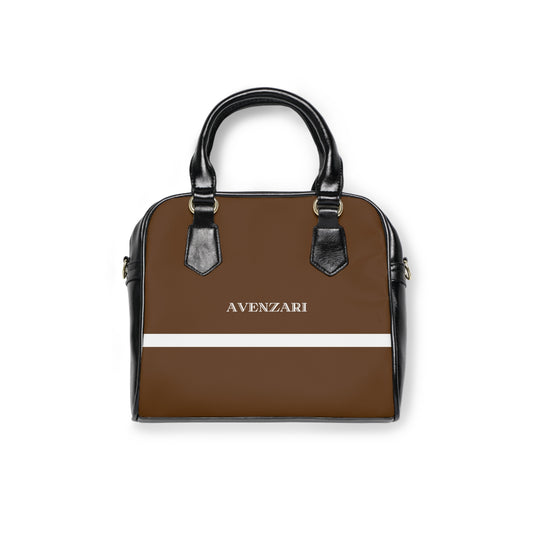 Avenzari Shoulder Handbag - Striped WL Brown