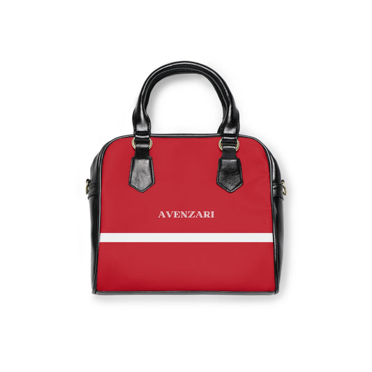 Avenzari Shoulder Handbag - Striped WL Dark red